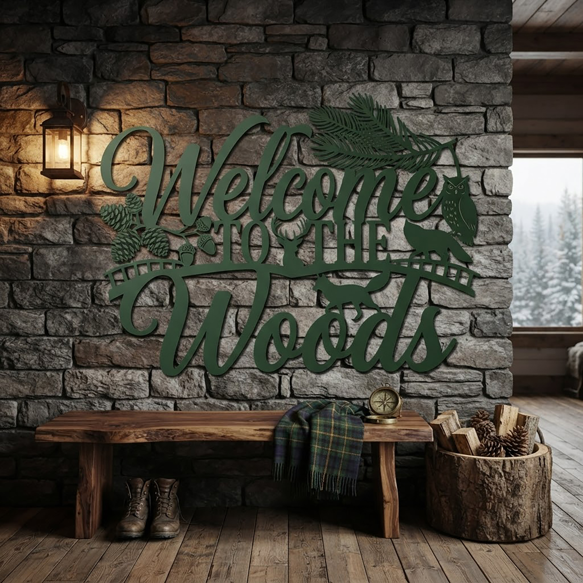 Welcome to the Woods Metal Sign - product view 2