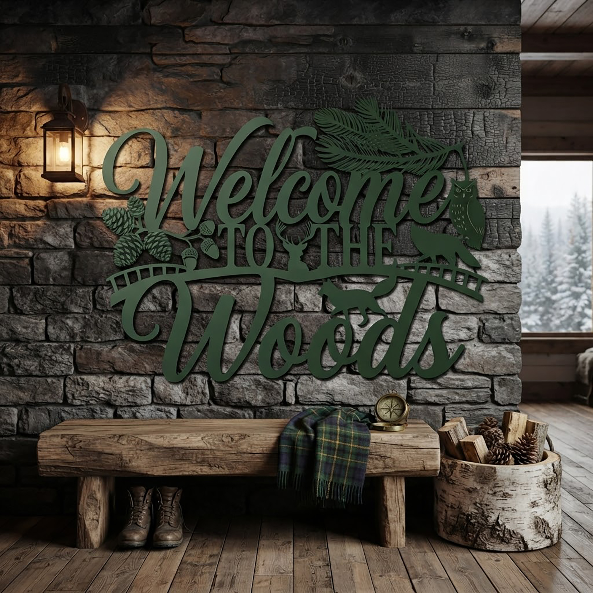 Welcome to the Woods Metal Sign - product view 3