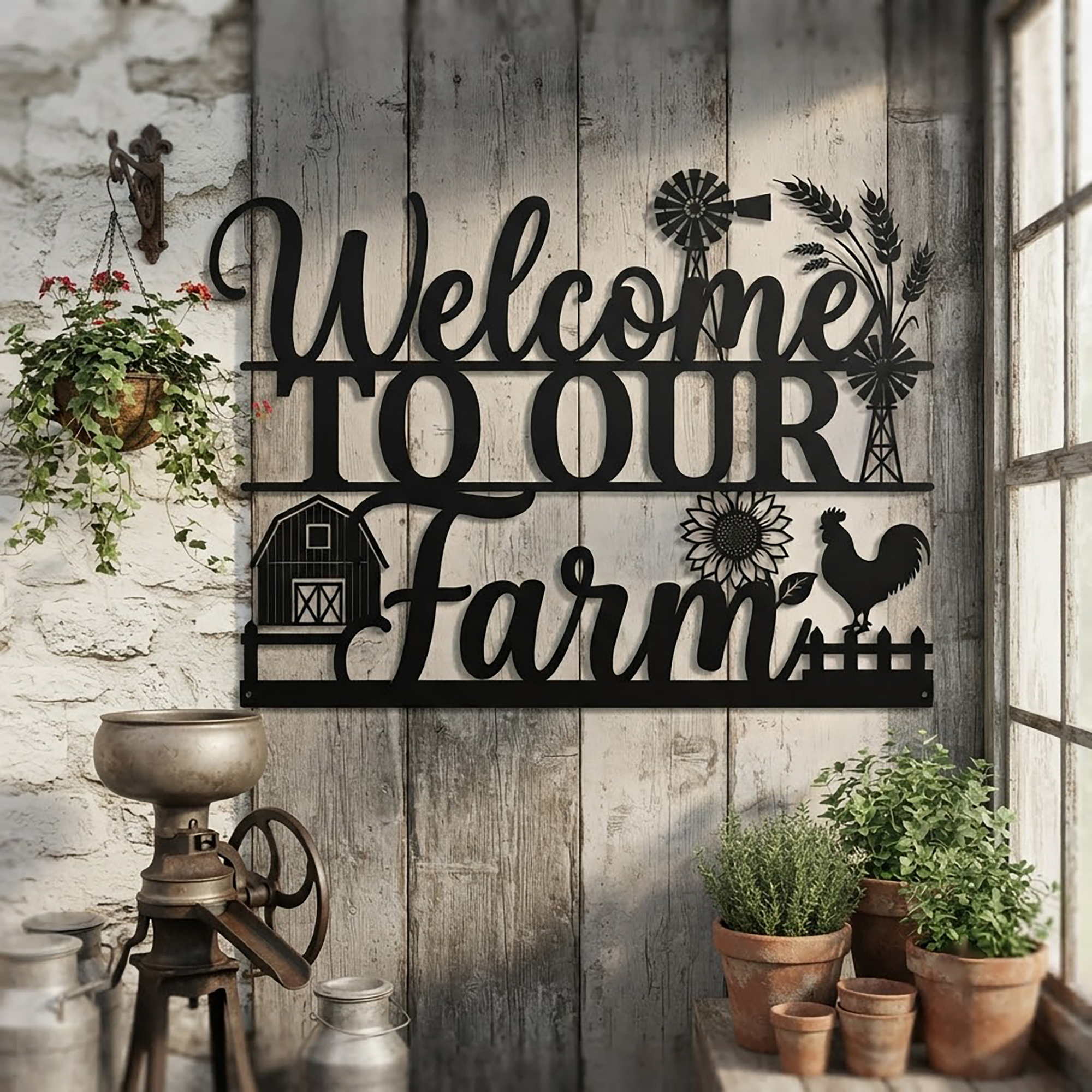 Welcome to Our Farm Metal Sign - product view 2