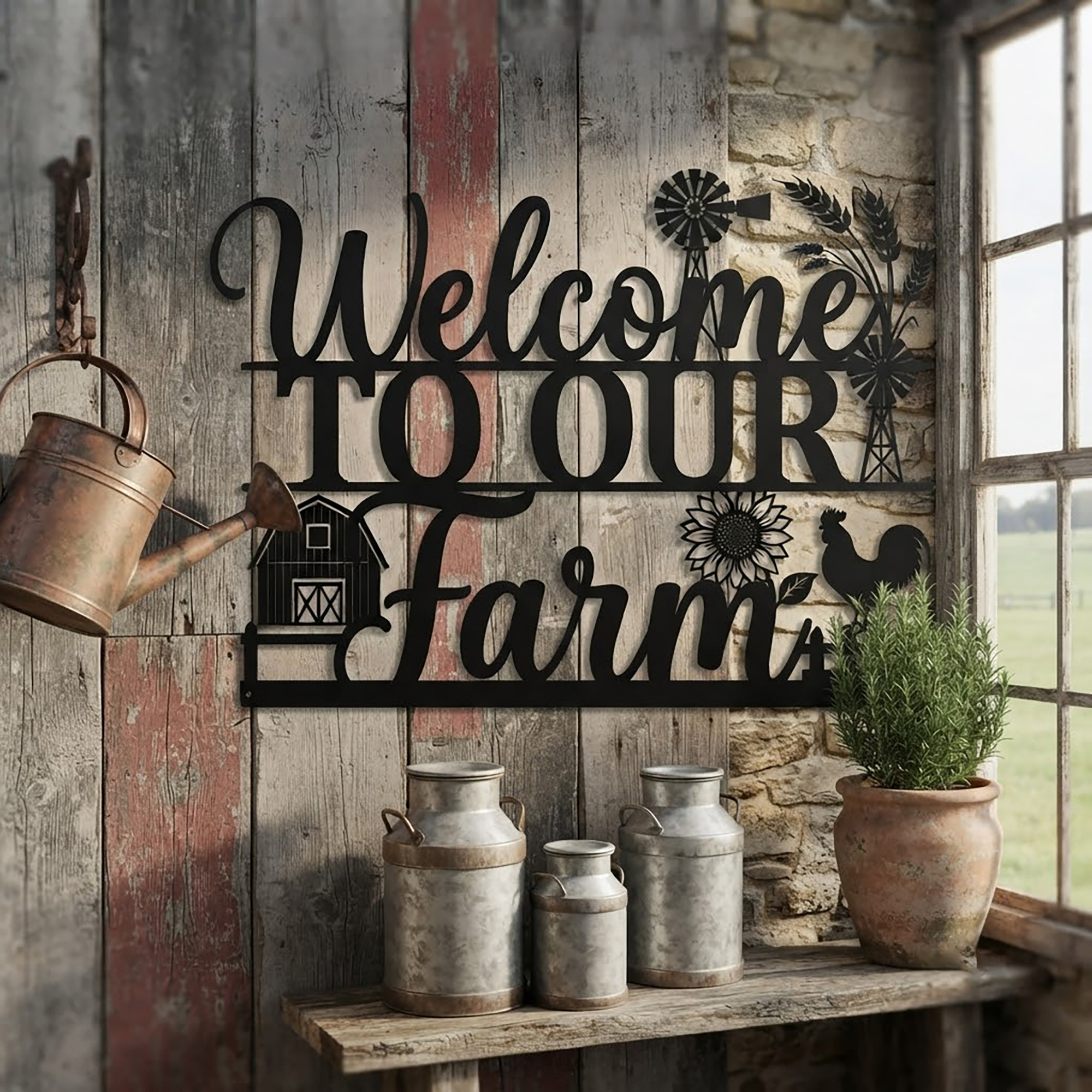 Welcome to Our Farm Metal Sign - product view 3