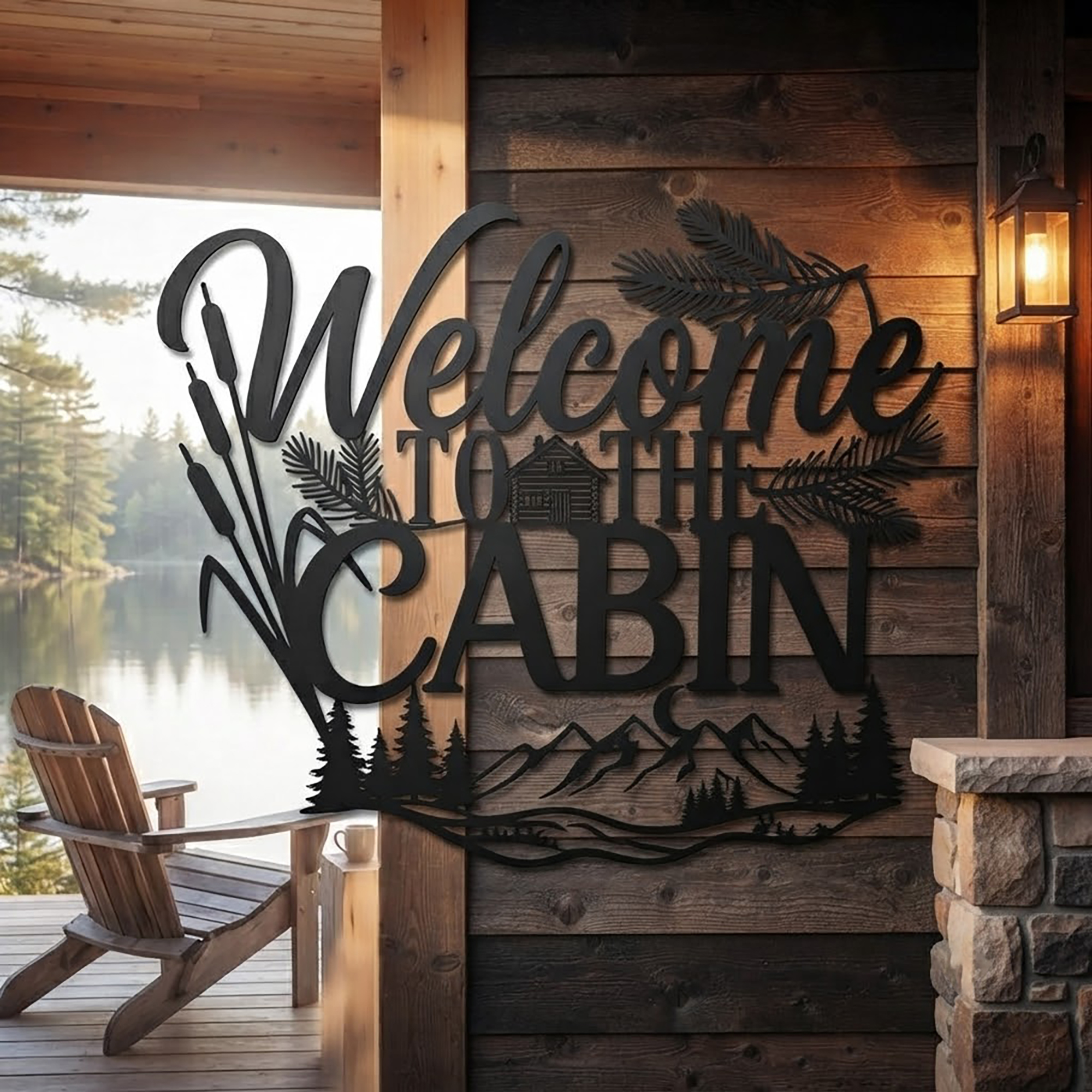 Welcome to the Cabin Metal Sign