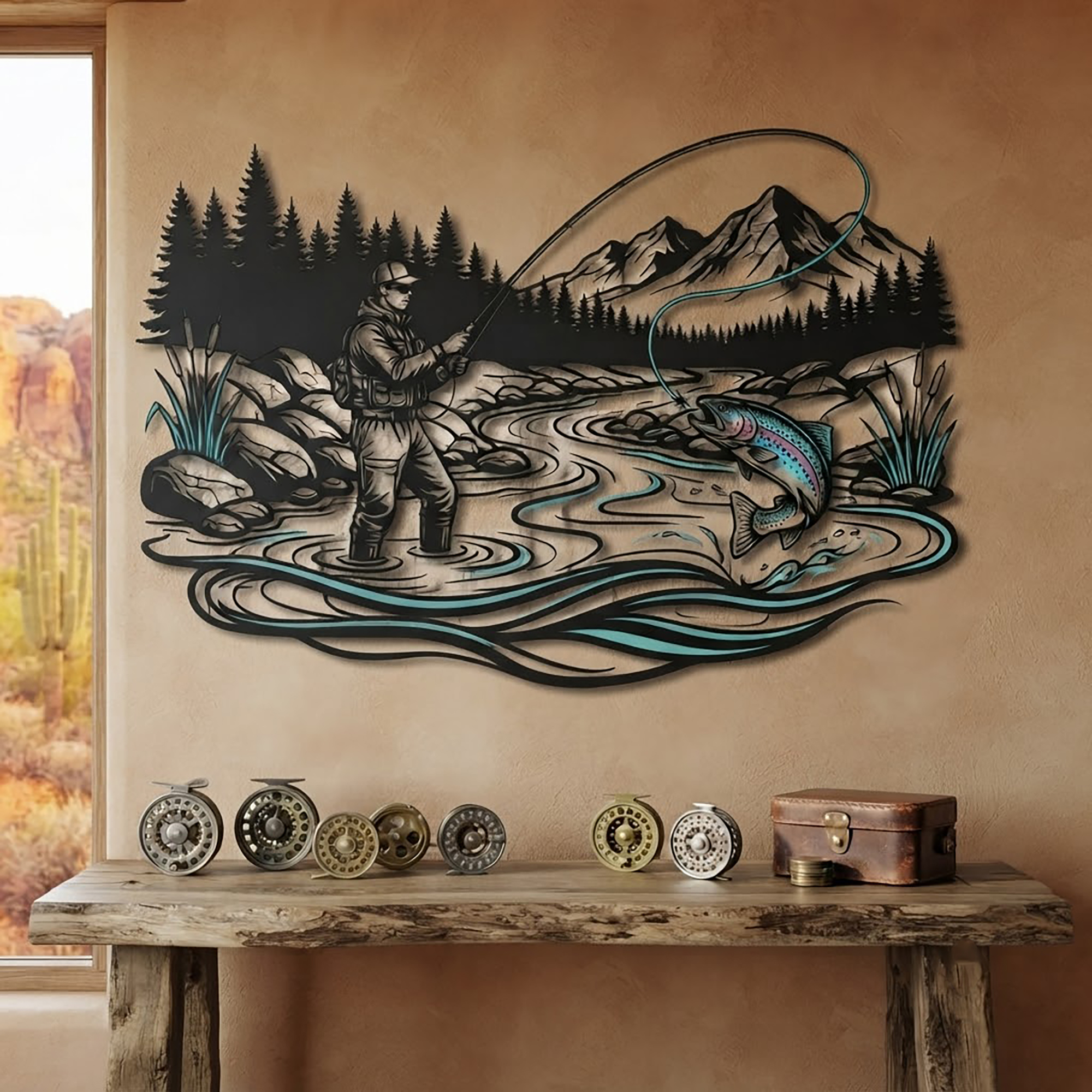 Fly Fishing Metal Wall Art - product view 3