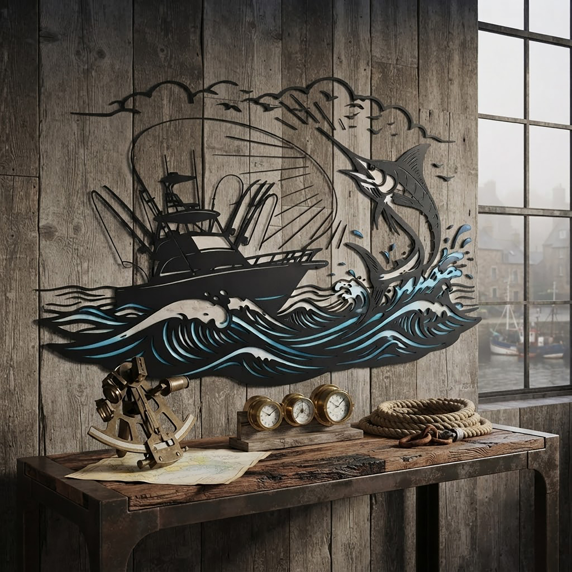Sport Fishing Metal Wall Art - product view 3