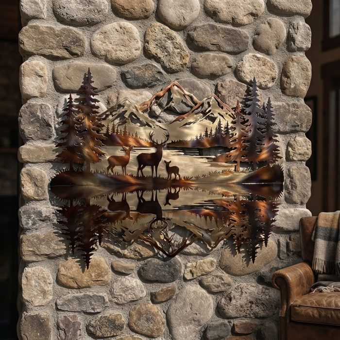 Mountain Deer Metal Wall Art