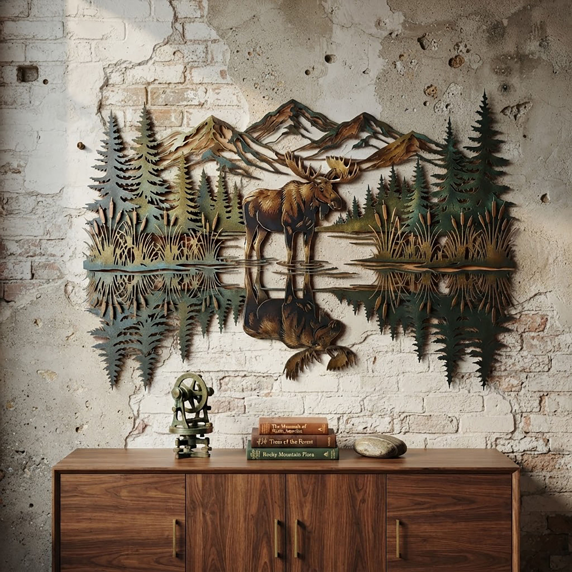 Moose Mountain Metal Wall Art - product view 2