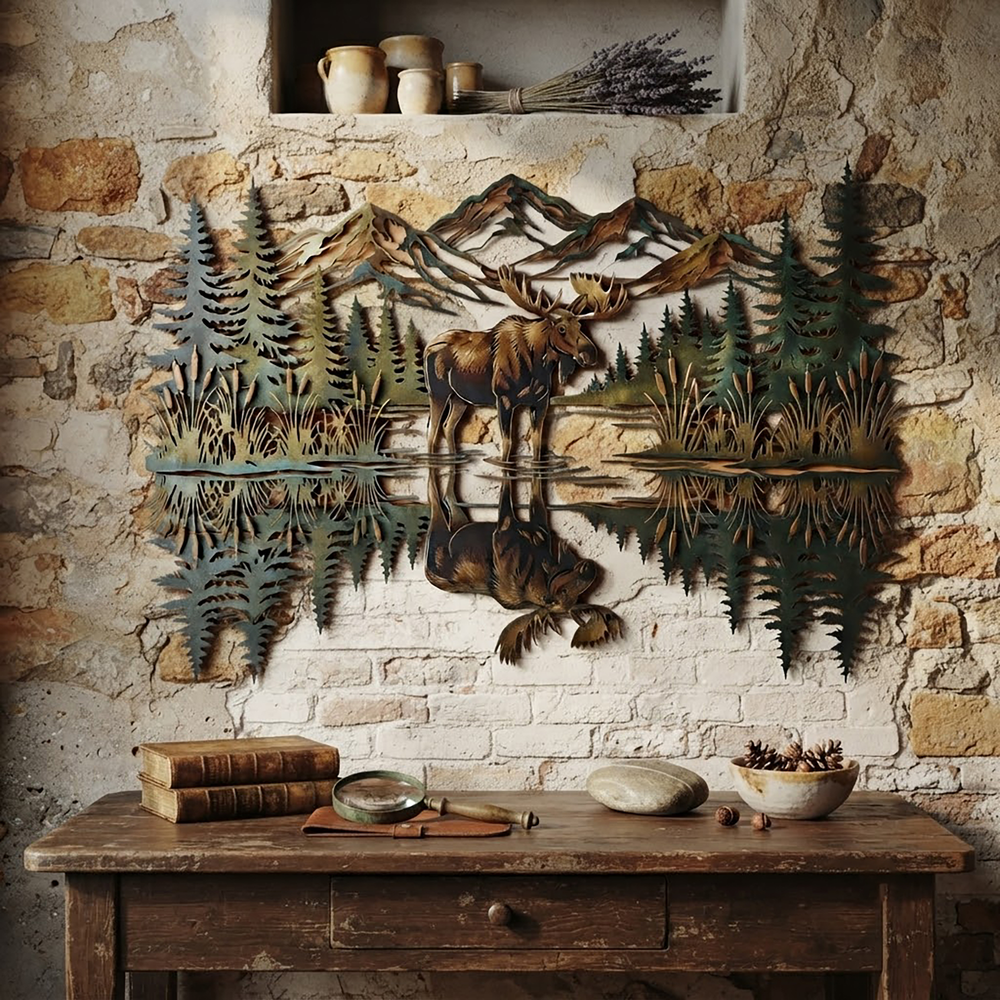 Moose Mountain Metal Wall Art - product view 3