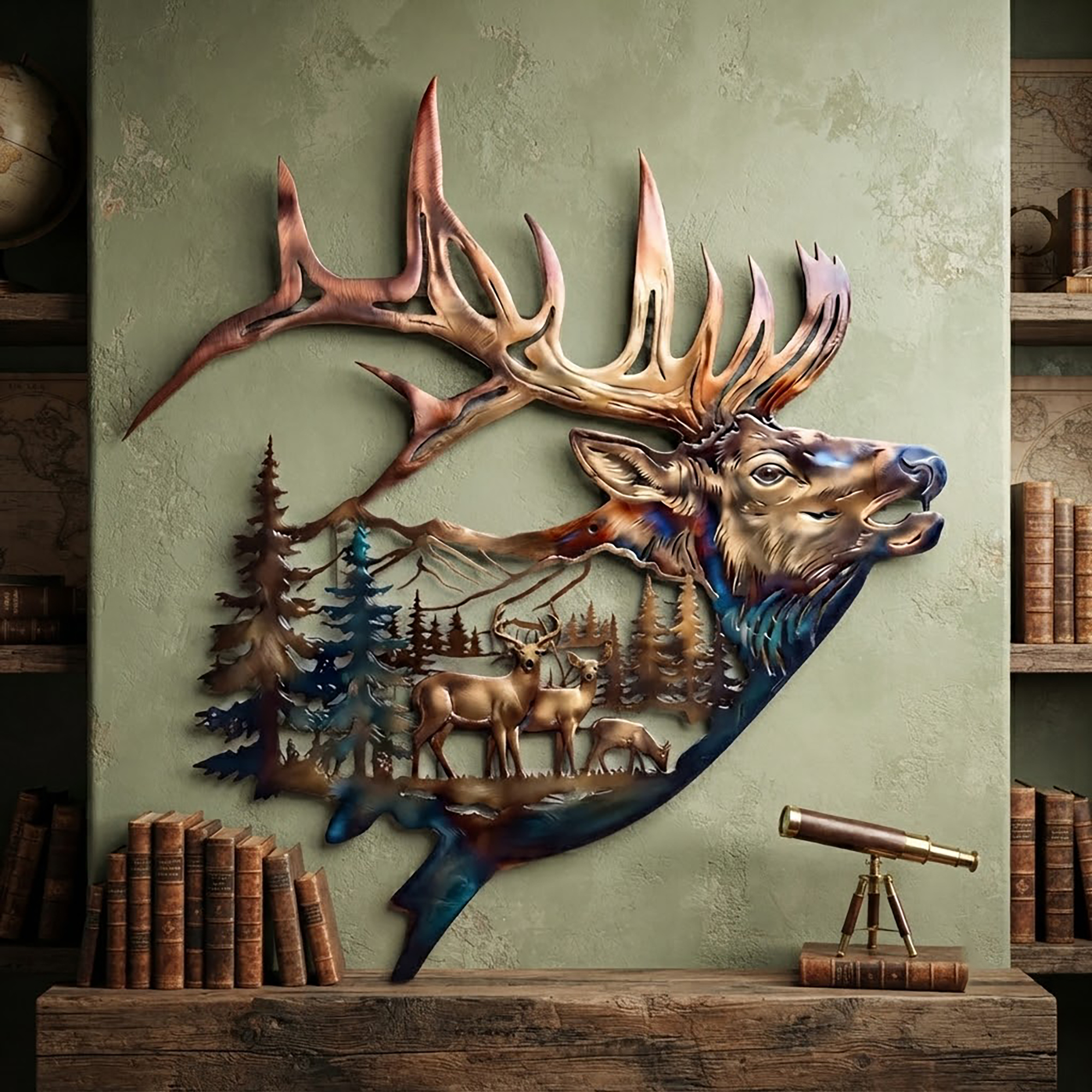 Elk Metal Wall Art - product view 2