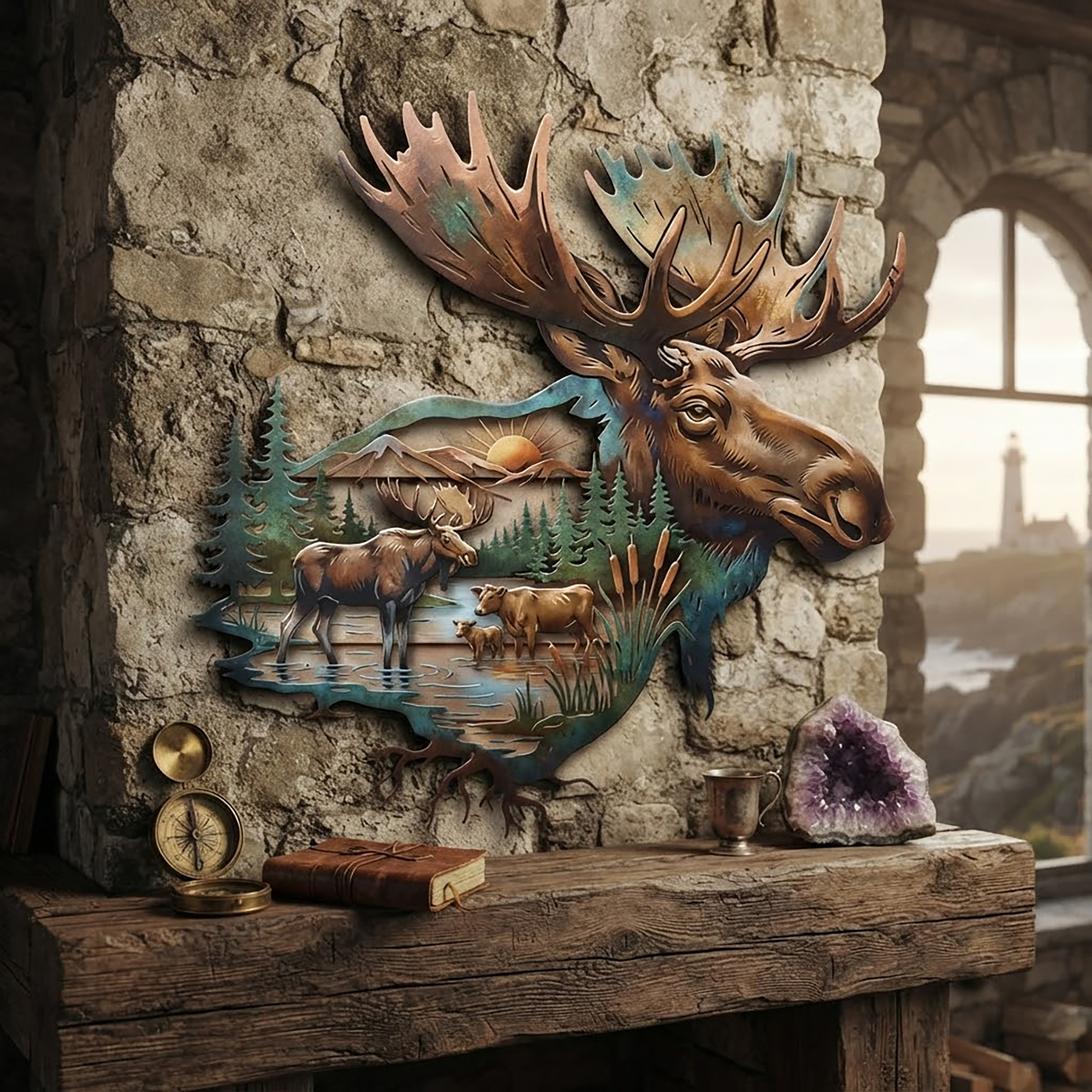 Moose Metal Wall Art - product view 2