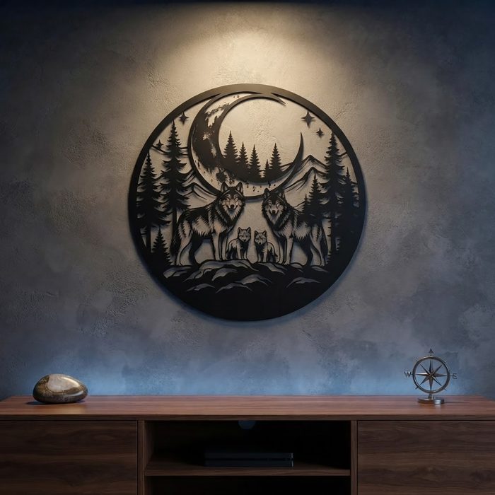 Wolf Family Metal Wall Art