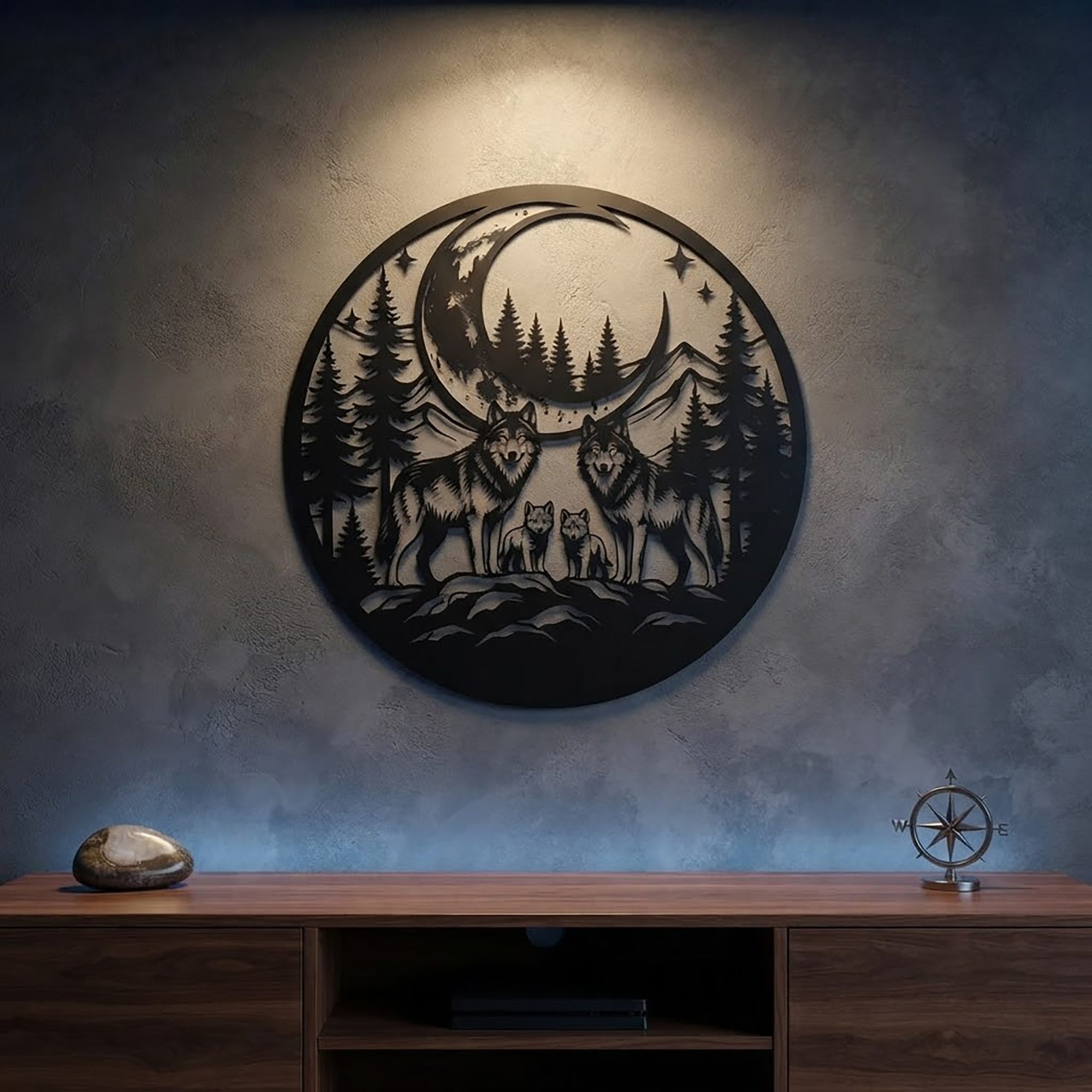 Wolf Family Metal Wall Art