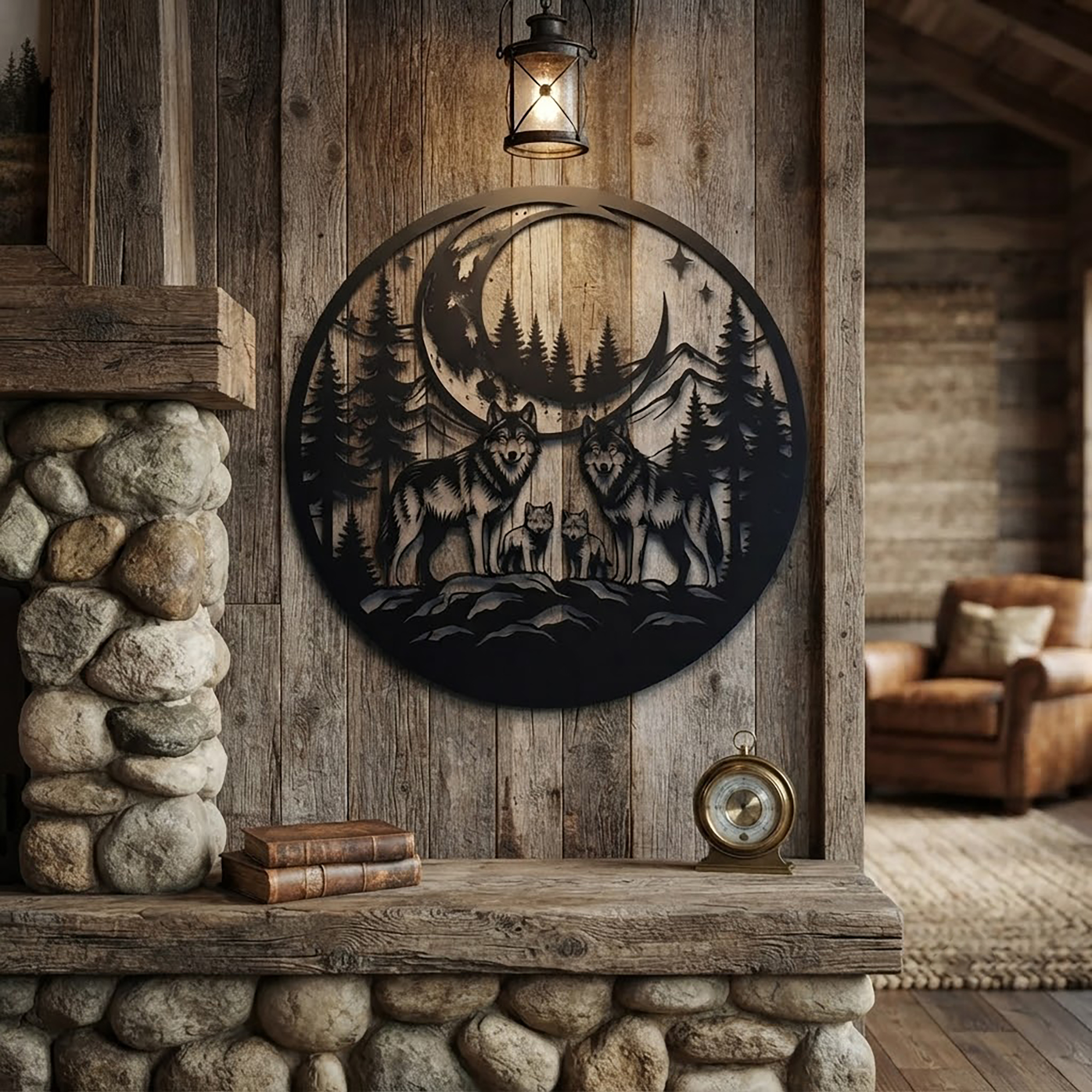 Wolf Family Metal Wall Art - product view 2