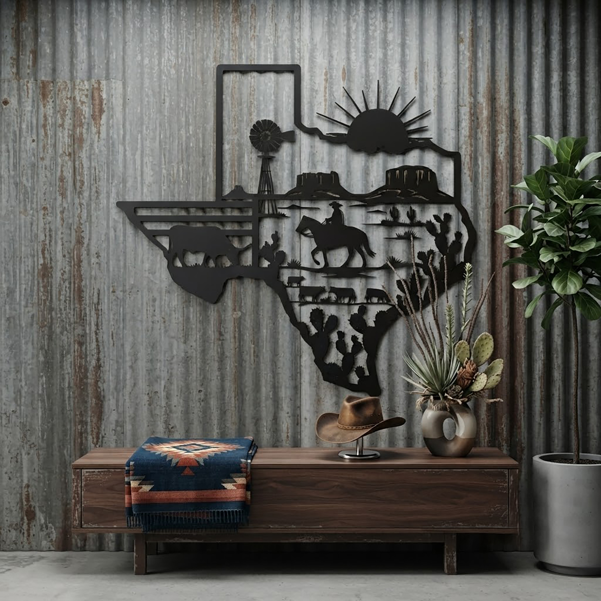 Texas Metal Wall Art - product view 3